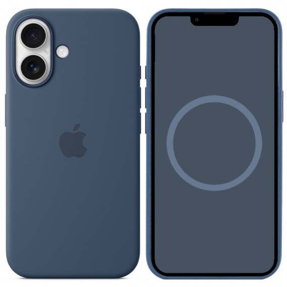 Чохол Silicone case (AAA) with Magsafe and Animation (button) для Apple iPhone 16 (6.1"), Denim