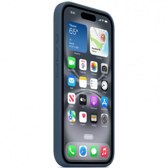 Чохол Silicone case (AAA) with Magsafe and Animation (button) для Apple iPhone 16 (6.1"), Denim