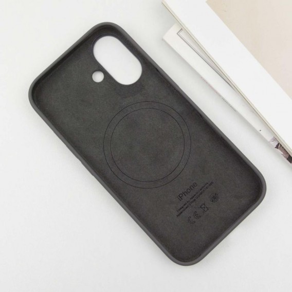 Чохол Silicone case (AAA) with Magsafe and Animation (button) для Apple iPhone 16 (6.1") Stone Grey