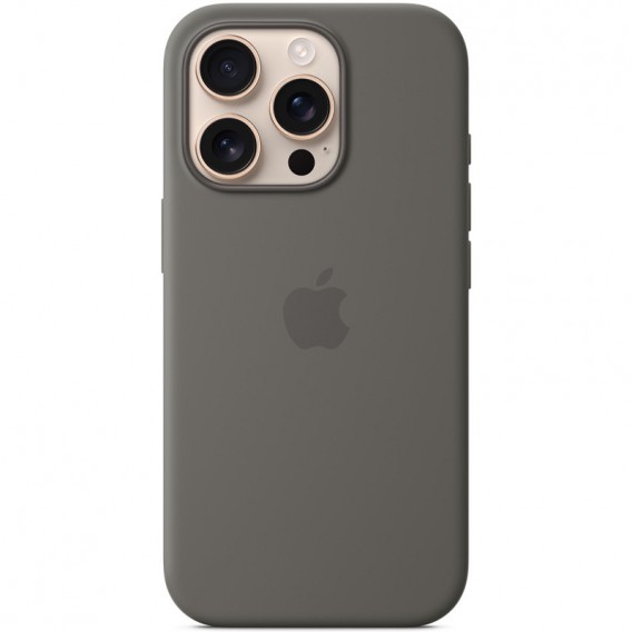 Чохол Silicone case (AAA) with Magsafe and Animation (button) для Apple iPhone 16 Pro (6.3"), Stone Grey
