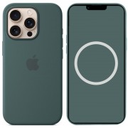 Чехол Silicone case (AAA) with Magsafe and Animation (button) для Apple iPhone 16 Pro (6.3") Lake Green