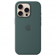 Чехол Silicone case (AAA) with Magsafe and Animation (button) для Apple iPhone 16 Pro (6.3"), Lake Green