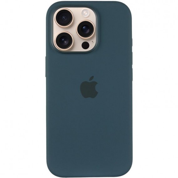 Чохол Silicone case (AAA) with Magsafe and Animation (button) для Apple iPhone 16 Pro (6.3") Lake Green