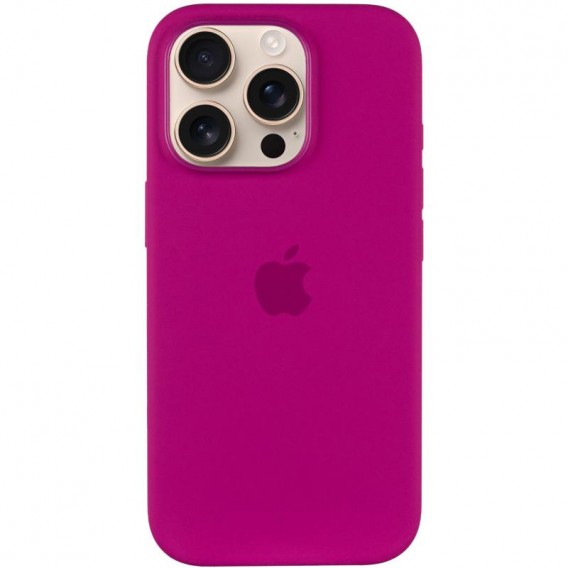 Чехол Silicone case (AAA) with Magsafe and Animation (button) для Apple iPhone 16 Pro (6.3 дюйма) Fuchsia