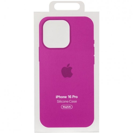 Чехол Silicone case (AAA) with Magsafe and Animation (button) для Apple iPhone 16 Pro (6.3 дюйма) Fuchsia