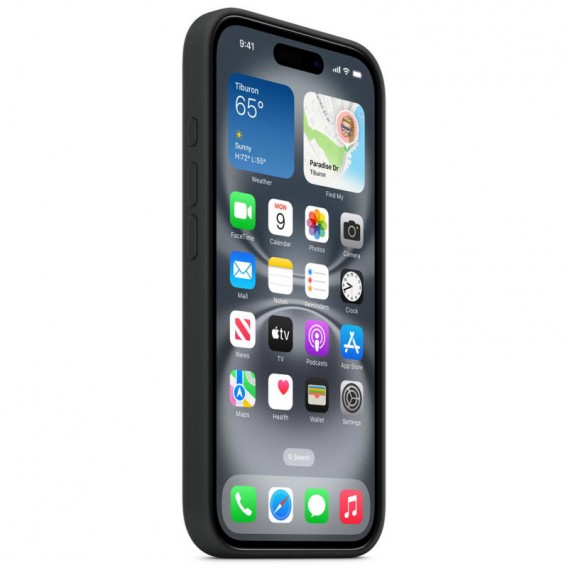 Чехол Silicone case (AAA) with Magsafe and Animation (button) для Apple iPhone 16 Pro (6.3"), Black