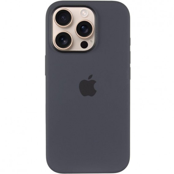 Чехол Silicone case (AAA) with Magsafe and Animation (button) для Apple iPhone 16 Pro (6.3 дюйма) Black