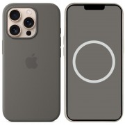 Чохол Silicone case (AAA) з Magsafe and Animation (button) для Apple iPhone 16 Pro Max (6.9"), Stone Grey