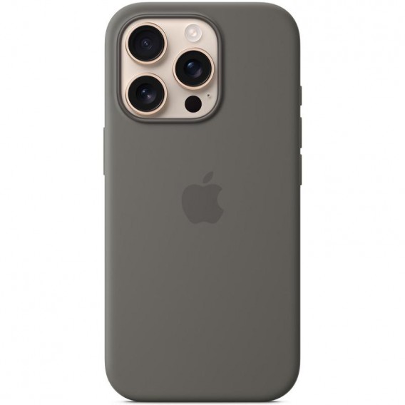 Чохол Silicone case (AAA) with Magsafe and Animation (button) для Apple iPhone 16 Pro Max (6.9") Stone Grey