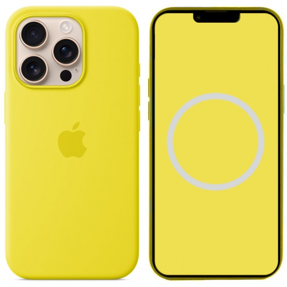 Чохол Silicone case (AAA) with Magsafe and Animation (button) для Apple iPhone 16 Pro Max (6.9") Star Fruit
