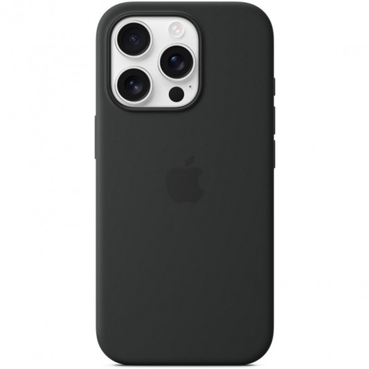 Чохол Silicone case (AAA) with Magsafe and Animation (button) для Apple iPhone 16 Pro Max (6.9") Black - зображення 1 