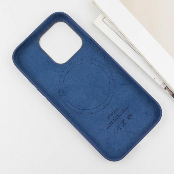 Чехол Silicone case (AAA) with Magsafe and Animation (button) для Apple iPhone 16 Pro Max (6.9 дюйма) Denim