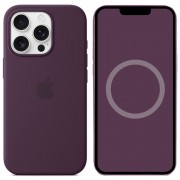 Чехол Silicone case (AAA) with Magsafe and Animation (button) для Apple iPhone 16 Pro Max (6.9") Plum