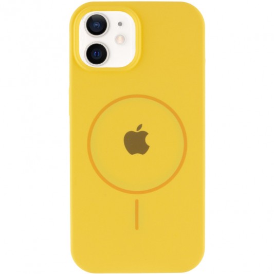 Чехол Silicone Case Full Protective (AA) with MagSafe для Apple iPhone 11 (6.1") Желтый / Yellow - изображение 1