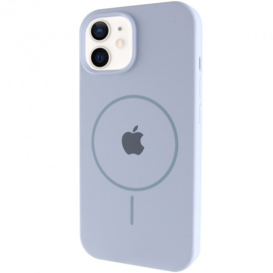 Чехол Silicone Case Full Protective (AA) with MagSafe для Apple iPhone 11 (6.1"), Голубой / Lilac Blue