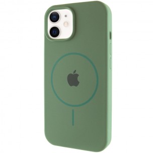 Чехол Silicone Case Full Protective (AA) with MagSafe для Apple iPhone 11 (6.1"), Зеленый / Pine green