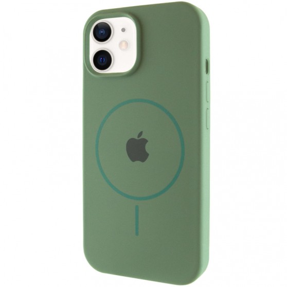 Чохол Silicone Case Full Protective (AA) with MagSafe для Apple iPhone 11 (6.1"), Зелений / Pine green
