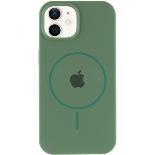 Чехол Silicone Case Full Protective (AA) with MagSafe для Apple iPhone 11 (6.1"), Зеленый / Pine green - изображение 1