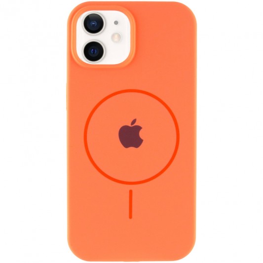 Чехол Silicone Case Full Protective (AA) with MagSafe для Apple iPhone 11 (6.1") Оранжевый / Papaya - изображение 1