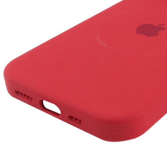 Чехол Silicone Case Full Protective (AA) with MagSafe для Apple iPhone 11 (6.1"), Красный / Deep Red - изображение 4