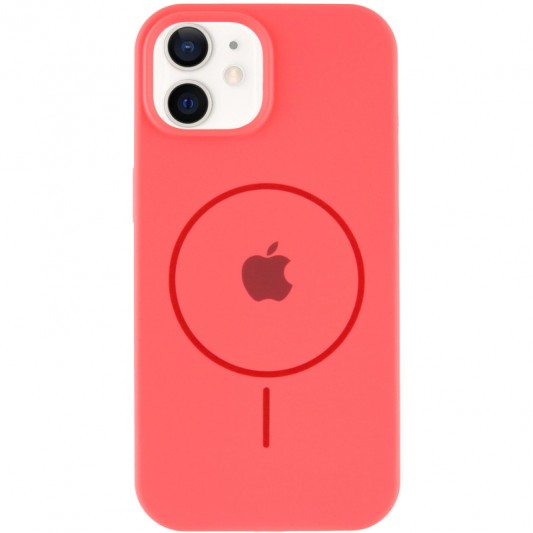 Чехол Silicone Case Full Protective (AA) with MagSafe для Apple iPhone 11 (6.1"), Арбузный / Watermelon red - изображение 1