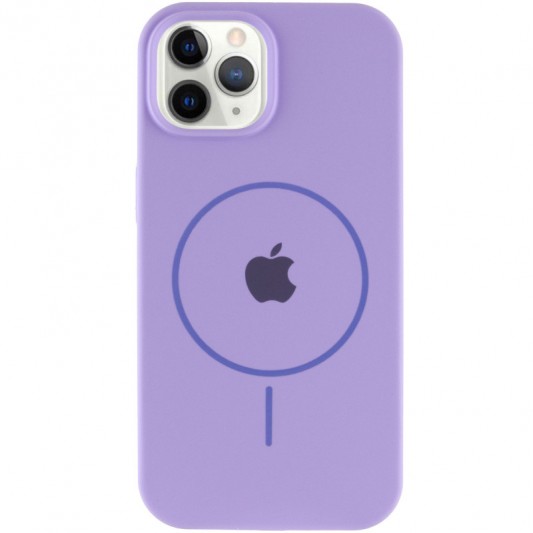 Чохол Silicone Case Full Protective (AA) with MagSafe для Apple iPhone 11 Pro (5.8"), Бузковий / Dasheen - зображення 1 