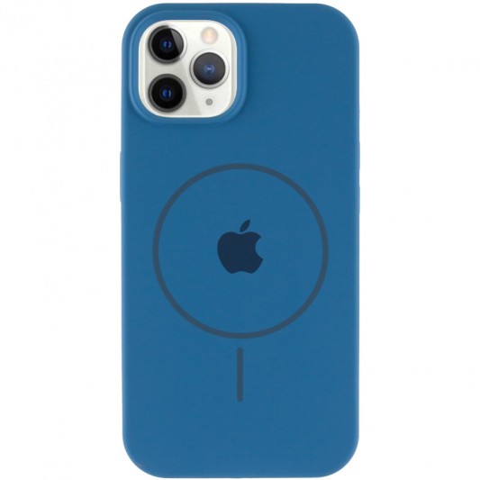 Чехол Silicone Case Full Protective (AA) with MagSafe для Apple iPhone 11 Pro (5.8") Синий / Denim Blue - изображение 1