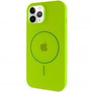 Чохол Silicone Case Full Protective (AA) with MagSafe для Apple iPhone 11 Pro (5.8") Салатовий / Neon green