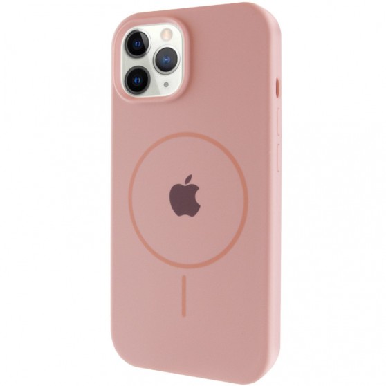 Чехол Silicone Case Full Protective (AA) with MagSafe для Apple iPhone 11 Pro (5.8"), Розовый / Pink Sand