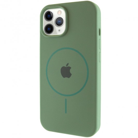 Чехол Silicone Case Full Protective (AA) with MagSafe для Apple iPhone 11 Pro (5.8"), Зеленый / Pine green