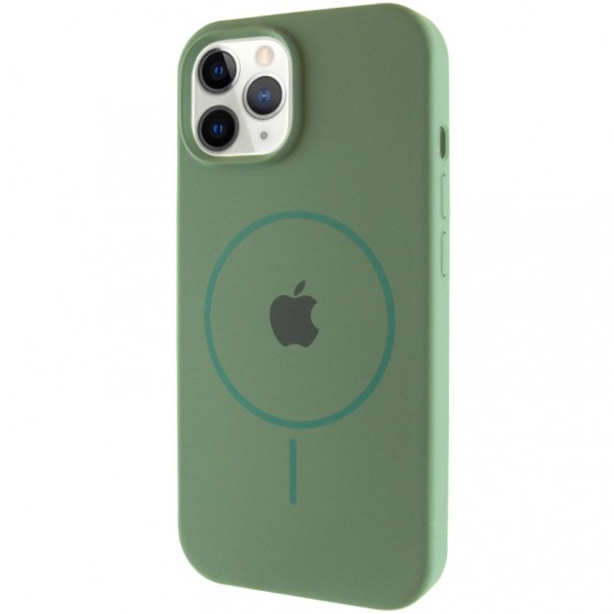 Чехол Silicone Case Full Protective (AA) with MagSafe для Apple iPhone 11 Pro (5.8"), Зеленый / Pine green