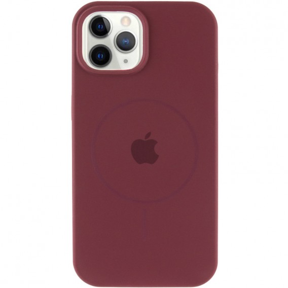 Чохол Silicone Case Full Protective (AA) with MagSafe для Apple iPhone 11 Pro (5.8"), Бордовий / Plum
