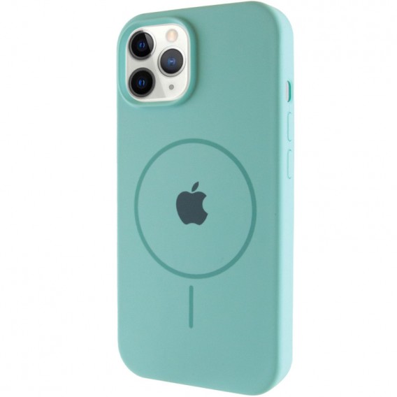 Чохол Silicone Case Full Protective (AA) with MagSafe для Apple iPhone 11 Pro (5.8"), Бірюзовий / Marine Green
