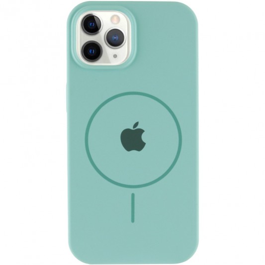 Чехол Silicone Case Full Protective (AA) with MagSafe для Apple iPhone 11 Pro (5.8") Бирюзовый / Light Turquoise - изображение 1