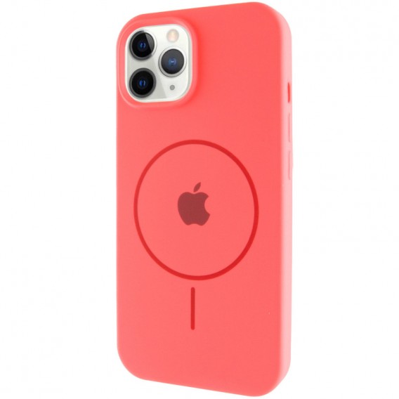 Чехол Silicone Case Full Protective (AA) with MagSafe для Apple iPhone 11 Pro (5.8"), Арбузный / Watermelon red