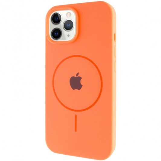 Чехол Silicone Case Full Protective (AA) with MagSafe для Apple iPhone 11 Pro Max (6.5") Оранжевый / Papaya