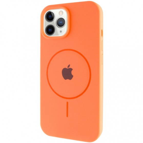 Чохол Silicone Case Full Protective (AA) with MagSafe для Apple iPhone 11 Pro Max (6.5") Помаранчевий / Papaya