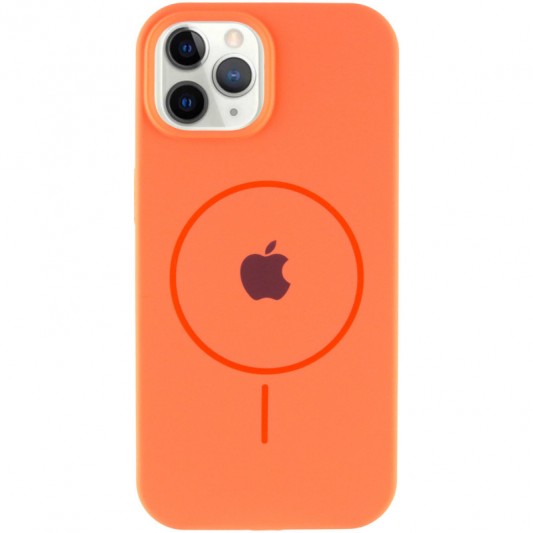 Чохол Silicone Case Full Protective (AA) with MagSafe для Apple iPhone 11 Pro Max (6.5") Помаранчевий / Papaya - зображення 1 