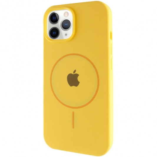 Чехол Silicone Case Full Protective (AA) with MagSafe для Apple iPhone 11 Pro Max (6.5") Желтый / Yellow