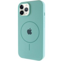 Чохол Silicone Case Full Protective (AA) with MagSafe для Apple iPhone 11 Pro Max (6.5") Бірюзовий / Marine Green