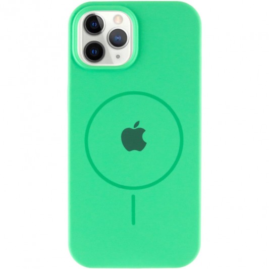 Чохол Silicone Case Full Protective (AA) with MagSafe для Apple iPhone 11 Pro Max (6.5") Зелений / Spearmint - зображення 1 
