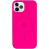 Чохол Silicone Case Full Protective (AA) with MagSafe Apple iPhone 12 Pro / 12 (6.1"), Рожевий / Barbie pink