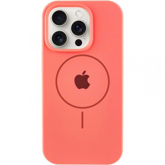 Чохол Silicone Case Full Protective (AA) with MagSafe для Apple iPhone 12 Pro / 12 (6.1"), Кавуновий / Watermelon red