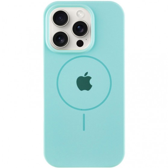 Чохол Silicone Case Full Protective (AA) with MagSafe для Apple iPhone 12 Pro / 12 (6.1"), Бірюзовий / Light Turquoise
