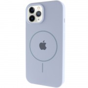 Чехол Silicone Case Full Protective (AA) with MagSafe для Apple iPhone 12 Pro / 12 (6.1"), Голубой / Lilac Blue
