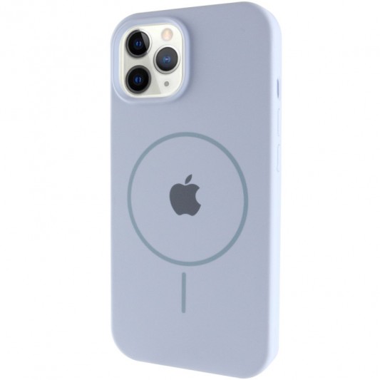 Чохол Silicone Case Full Protective (AA) with MagSafe для Apple iPhone 12 Pro / 12 (6.1"), Синій / Lilac Blue