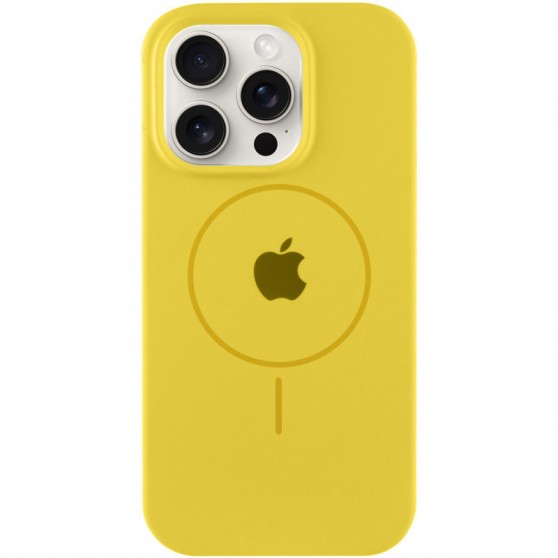 Чехол Silicone Case Full Protective (AA) with MagSafe для Apple iPhone 12 Pro / 12 (6.1") Желтый / Yellow