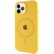 Чехол Silicone Case Full Protective (AA) with MagSafe для Apple iPhone 12 Pro / 12 (6.1"), Желтый / Yellow