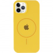 Чохол Silicone Case Full Protective (AA) with MagSafe для Apple iPhone 12 Pro / 12 (6.1"), Жовтий / Yellow