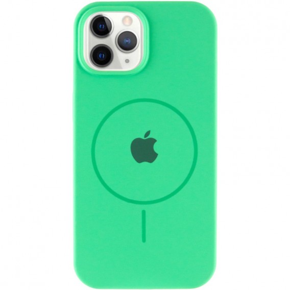 Чехол Silicone Case Full Protective (AA) with MagSafe для Apple iPhone 12 Pro / 12 (6.1"), Зеленый / Spearmint